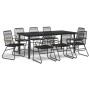 Juego de comedor de jardín 9 piezas ratán PVC negro by , Garden sets - Ref: Foro24-3099214, Price: 633,54 €, Discount: %