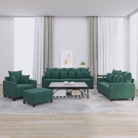 Juego de sofás con cojines 4 piezas terciopelo verde oscuro by , Sofas - Ref: Foro24-3201692, Price: 646,84 €, Discount: %