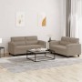 Juego de sofás con cojines 2 piezas tela microfibra taupe by , Sofas - Ref: Foro24-3202314, Price: 520,45 €, Discount: %