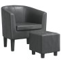 Sillón con taburete cuero sintético gris von , Sessel - Ref: Foro24-356492, Preis: 183,13 €, Rabatt: -5%%
