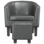 Sillón con taburete cuero sintético gris von , Sessel - Ref: Foro24-356492, Preis: 183,13 €, Rabatt: -5%%