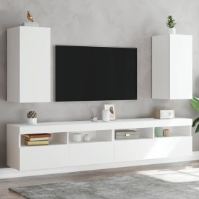 Muebles de TV de pared con luces LED 2 uds blanco 30,5x35x70 cm de , Muebles TV - Ref: Foro24-837233, Precio: 103,98 €, Descu...