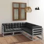 5-teiliges Gartenmöbel-Set mit Kissen aus massivem Kiefernholz von vidaXL, Gartensets - Ref: Foro24-3076546, Preis: 464,26 €,...