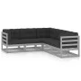 5-teiliges Gartenmöbel-Set mit Kissen aus massivem Kiefernholz von vidaXL, Gartensets - Ref: Foro24-3076546, Preis: 464,26 €,...