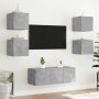 Muebles TV de pared luces LED 2 uds gris hormigón 30,5x35x30 cm | Foro24.es | Tu tienda online para hogar, jardín y más Foro24.es