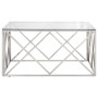 Mesa de centro plateada acero inoxidable y vidrio templado de , Mesas de centro - Ref: Foro24-349977, Precio: 231,22 €, Descu...