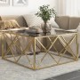 Mesa de centro dorada acero inoxidable y vidrio templado de , Mesas de centro - Ref: Foro24-349980, Precio: 262,01 €, Descuen...