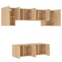 Muebles de TV de pared 6 pzas madera de ingeniería roble Sonoma von , TV-Möbel - Ref: Foro24-3216441, Preis: 205,89 €, Rabatt: %