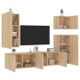 Muebles de TV de pared 5 pzas madera de ingeniería roble Sonoma von , TV-Möbel - Ref: Foro24-3216448, Preis: 221,61 €, Rabatt...