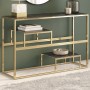 Mesa consola acero inoxidable dorado y vidrio templado by , console tables - Ref: Foro24-350004, Price: 229,59 €, Discount: %