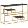 Mesa consola acero inoxidable dorado y vidrio templado by , console tables - Ref: Foro24-350004, Price: 229,59 €, Discount: %