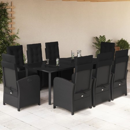 Set de comedor de jardín 9 pzas y cojines ratán sintético negro von , Gartensets - Ref: Foro24-3212541, Preis: 1,00 €, Rabatt: %