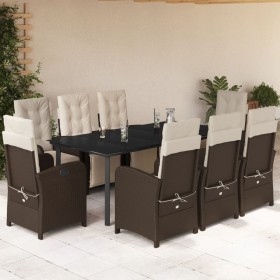 Set comedor para jardín 9 pzas y cojines ratán sintético marrón von , Gartensets - Ref: Foro24-3212555, Preis: 1,00 €, Rabatt: %