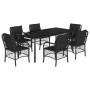 Set de comedor de jardín 7 pzas y cojines ratán sintético negro von , Gartensets - Ref: Foro24-3212108, Preis: 744,22 €, Raba...