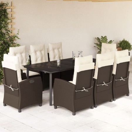 Set comedor para jardín 9 pzas y cojines ratán sintético marrón von , Gartensets - Ref: Foro24-3212780, Preis: 1,00 €, Rabatt...