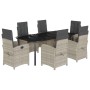 Set comedor jardín 7 pzas y cojines ratán sintético gris claro by , Garden sets - Ref: Foro24-3212859, Price: 932,15 €, Disco...