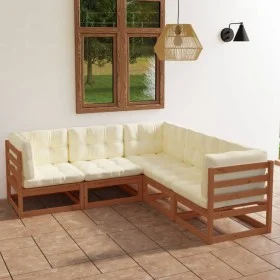 5-piece garden furniture set with solid pine wood cushions by vidaXL, Garden sets - Ref: Foro24-3076547, Price: 553,38 €, Dis...