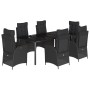 Set de comedor de jardín 7 pzas y cojines ratán sintético negro by , Garden sets - Ref: Foro24-3213191, Price: 906,67 €, Disc...