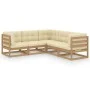 Juego de muebles de jardín 5 pzas y cojines madera pino maciza de vidaXL, Conjuntos de jardín - Ref: Foro24-3076547, Precio: ...