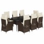 Set comedor para jardín 9 pzas y cojines ratán sintético marrón von , Gartensets - Ref: Foro24-3213203, Preis: 1,00 €, Rabatt: %