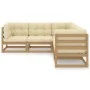 5-piece garden furniture set with solid pine wood cushions by vidaXL, Garden sets - Ref: Foro24-3076547, Price: 553,37 €, Dis...