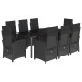 Set de comedor de jardín 9 pzas y cojines ratán sintético negro von , Gartensets - Ref: Foro24-3212328, Preis: 1,00 €, Rabatt: %