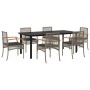 Set comedor jardín 7 pzas y cojines ratán sintético gris von , Gartensets - Ref: Foro24-3213622, Preis: 527,21 €, Rabatt: %