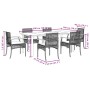 Set comedor jardín 7 pzas y cojines ratán sintético gris von , Gartensets - Ref: Foro24-3213622, Preis: 527,21 €, Rabatt: %