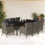 Set comedor jardín 9 pzas y cojines ratán sintético gris by , Garden sets - Ref: Foro24-3211961, Price: 1,00 €, Discount: %