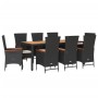 Set de comedor de jardín 9 pzas y cojines ratán sintético negro by , Garden sets - Ref: Foro24-3277521, Price: 1,00 €, Discou...