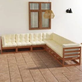 Gartenmöbelset 7-tlg. mit Kissen aus massivem Kiefernholz von vidaXL, Gartensets - Ref: Foro24-3076557, Preis: 750,78 €, Raba...