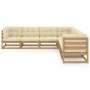 Gartenmöbelset 7-tlg. mit Kissen aus massivem Kiefernholz von vidaXL, Gartensets - Ref: Foro24-3076557, Preis: 750,71 €, Raba...