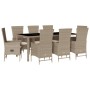Set comedor de jardín 9 pzas con cojines ratán sintético beige von , Gartensets - Ref: Foro24-3277580, Preis: 1,00 €, Rabatt: %