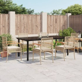 Set comedor de jardín 7 pzas con cojines ratán sintético beige von , Gartensets - Ref: Foro24-3213636, Preis: 620,42 €, Rabat...