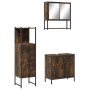 Set de muebles baño 3 pzas madera contrachapada roble ahumado de , Muebles de baño - Ref: Foro24-3214702, Precio: 174,20 €, D...