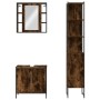 Set de muebles baño 3 pzas madera contrachapada roble ahumado de , Muebles de baño - Ref: Foro24-3214742, Precio: 200,93 €, D...