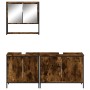 Set de muebles baño 3 pzas madera contrachapada roble ahumado von , Badezimmermöbel - Ref: Foro24-3214672, Preis: 173,50 €, R...