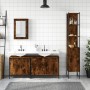 Set de muebles baño 4 pzas madera contrachapada roble ahumado von , Badezimmermöbel - Ref: Foro24-3214812, Preis: 234,36 €, R...