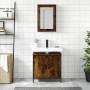 Set de muebles baño 2 pzas madera contrachapada roble ahumado by , Bathroom furniture - Ref: Foro24-3214782, Price: 104,45 €,...