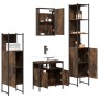 Set de muebles baño 4 pzas madera contrachapada roble ahumado von , Badezimmermöbel - Ref: Foro24-3214827, Preis: 221,08 €, R...