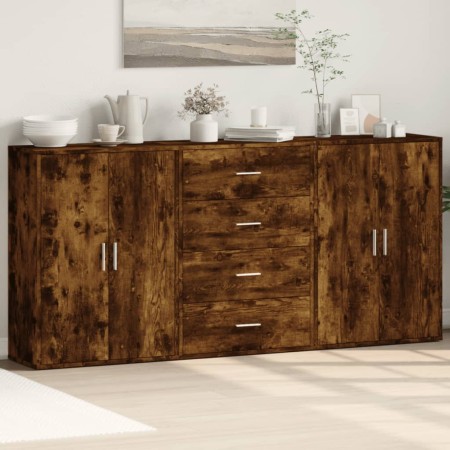 Aparadores 3 uds madera de ingeniería roble ahumado 60x31x84 cm by , Sideboards - Ref: Foro24-3276578, Price: 225,80 €, Disco...