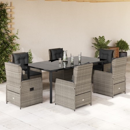 Set comedor jardín 7 pzas y cojines ratán sintético gris claro by , Garden sets - Ref: Foro24-3262908, Price: 931,74 €, Disco...