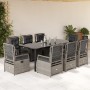 Set comedor de jardín 9 pzas cojines ratán sintético gris claro de , Conjuntos de jardín - Ref: Foro24-3263040, Precio: 976,81 €