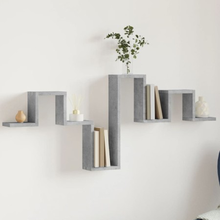 Estantería pared madera ingeniería gris hormigón 104,5x10x43 cm by , Shelves and shelves - Ref: Foro24-840726, Price: 21,84 €...