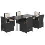 Set de comedor de jardín 7 pzas y cojines ratán sintético negro von , Gartensets - Ref: Foro24-3262838, Preis: 907,27 €, Raba...