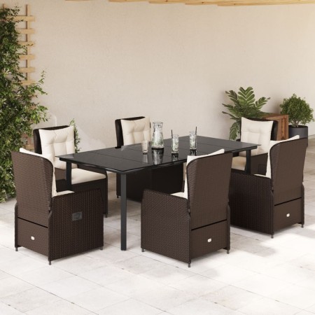 Set comedor de jardín 7 pzas con cojines ratán sintético marrón by , Garden sets - Ref: Foro24-3262852, Price: 924,60 €, Disc...