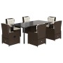 Set comedor de jardín 7 pzas con cojines ratán sintético marrón by , Garden sets - Ref: Foro24-3262852, Price: 924,60 €, Disc...