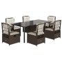 Set comedor de jardín 7 pzas con cojines ratán sintético marrón von , Gartensets - Ref: Foro24-3262983, Preis: 814,84 €, Raba...