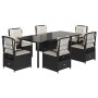 Set de comedor de jardín 7 pzas y cojines ratán sintético negro von , Gartensets - Ref: Foro24-3262969, Preis: 810,13 €, Raba...