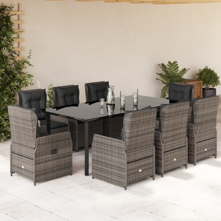 Set comedor jardín 9 pzas y cojines ratán sintético gris von , Gartensets - Ref: Foro24-3262867, Preis: 1,00 €, Rabatt: -5%%